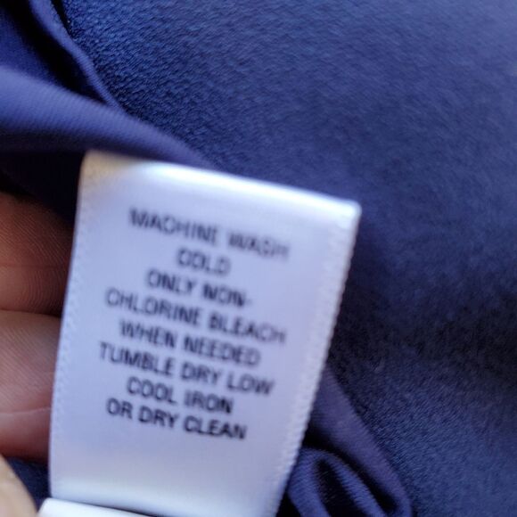 BANANA REPUBLIC back zip Navy Blue + gold muscle sleeveless top M MEDIUM - Picture 7 of 9